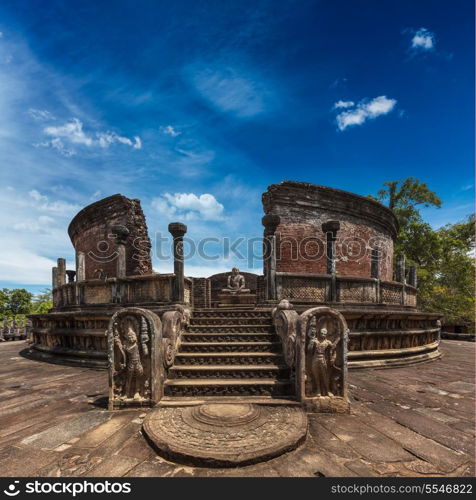 Ancient Vatadage (Buddhist stupa) in Pollonnaruwa, Sri Lanka
