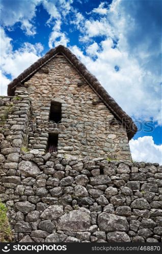 ancient wall and ancient house in Machu Picchu