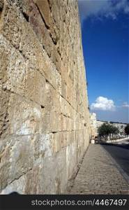 Ancient wall of Jerusalem in Israel