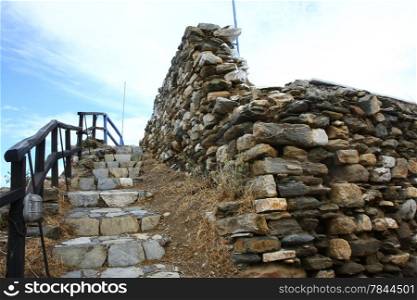 Ancient walls of Skopelos town on the Greek island Skopelos
