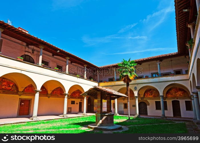 Ancient Well in the Courtyard of a Monastery in Italy