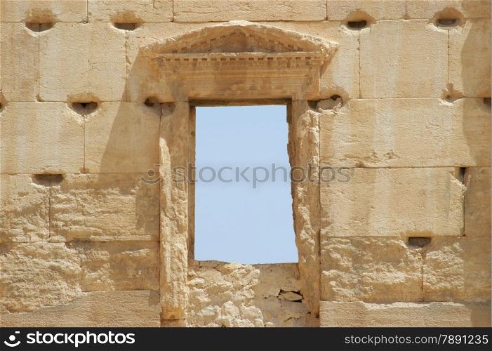 Ancient window, Palmyra ruins, Syria