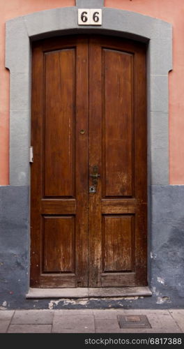 Ancient wooden door. Antique door