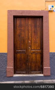 Ancient wooden door. Antique door