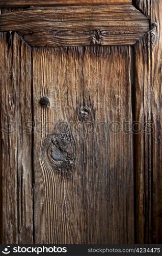 Ancient wooden door in the Medersa ben Youssef, Marrakech, Morocco, April 1, 2012