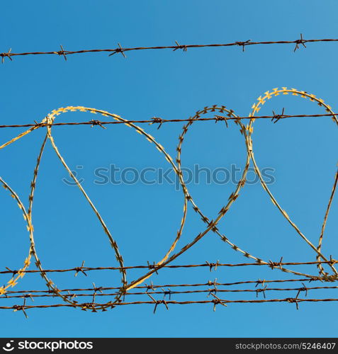 and cloudy sky in oman barbwire in the background