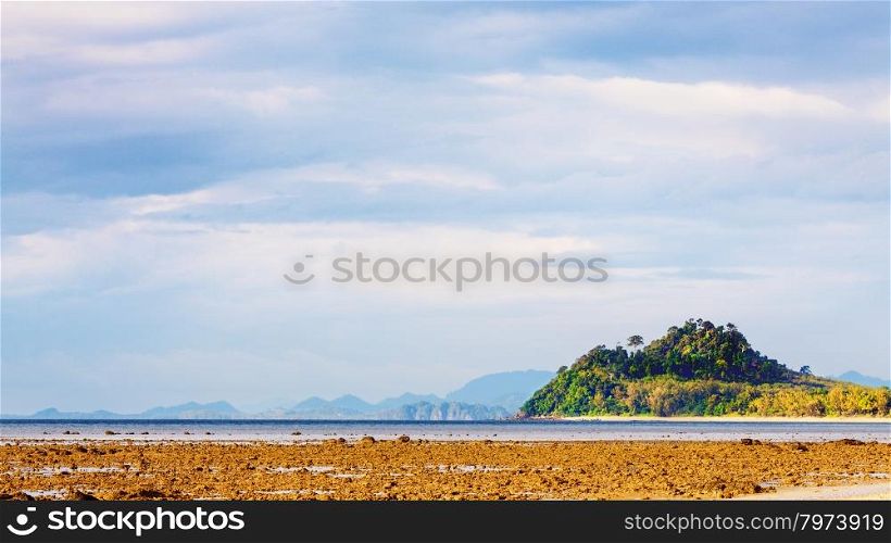 andaman sea low tide at sunset, Asia, Thailand