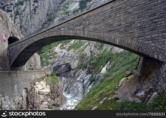 Andermat Devil&rsquo;s bridge in Switzerland