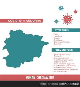 Andorra Europe Country Map. Covid-29, Corona Virus Map Infographic Vector Template EPS 10.