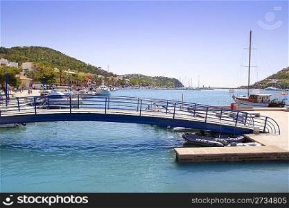 Andratx port in Majorca Balearic island view of bridge