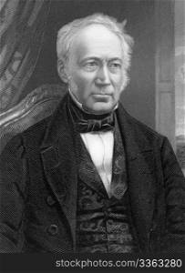 Andrew Ure (1778-1857) on engraving from 1800s. Scottish doctor, scholar and chemist. Engraved by C.Cook after a picture by W.H.Diamond and published by W.Mackenzie.