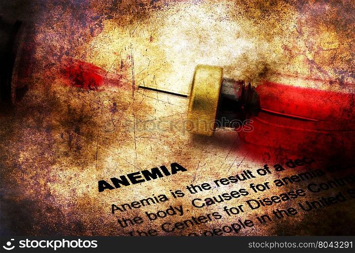 Anemia concept on grunge background
