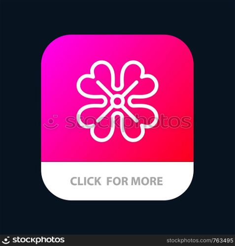 Anemone, Anemone Flower, Flower, Spring Flower Mobile App Button. Android and IOS Line Version