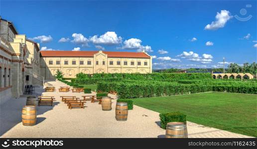 Anenii, Moldova ? 06.28.2019. Castle Mimi Winery Factory and Resort in Moldova, on a sunny summer day. Mimi Castle Winery in Anenii, Moldova