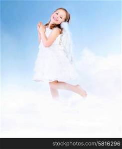 Angel kid girl with white wings