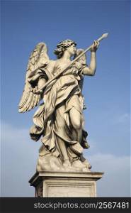 Angel sculpture from Ponte Sant&acute;Angelo bridge in Rome, Italy.