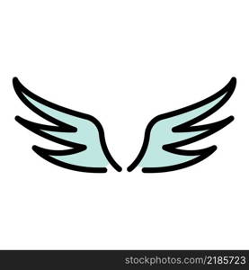 Angel wings icon. Outline angel wings vector icon color flat isolated. Angel wings icon color outline vector