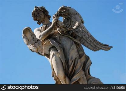 Angel with crown of thorns on the Bridge of San Angelo, Vatican City, Rome, Italy