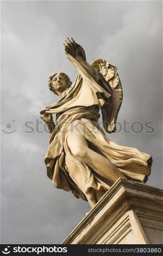 Angel with the Sudarium (Veronicas Veil) on the bridge of Castel Sant&rsquo;Angelo, Rome Italy