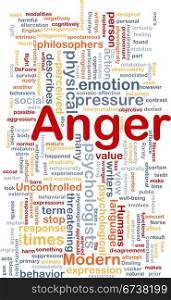 Anger background concept. Background concept wordcloud illustration of anger
