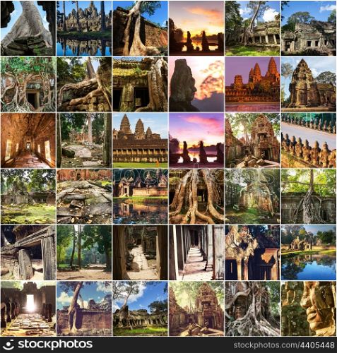 Angkor ruins collage