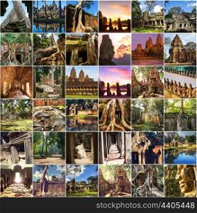 Angkor ruins collage