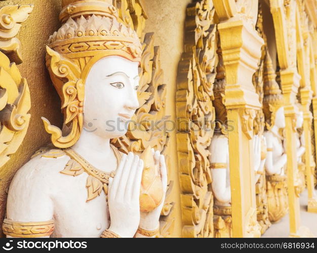 Angle sculpture, general wall decoration for Thai temple