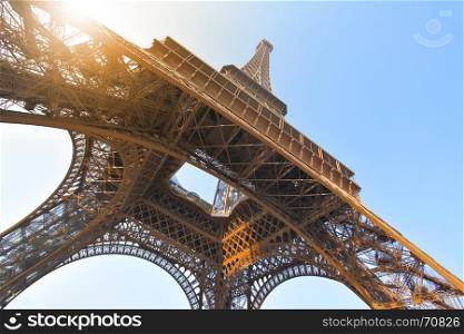 Angle shot of The Eiffel tower in Paris, France