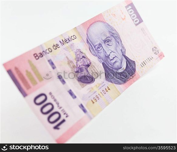 Angle view of a Mexican thousand pesos bill