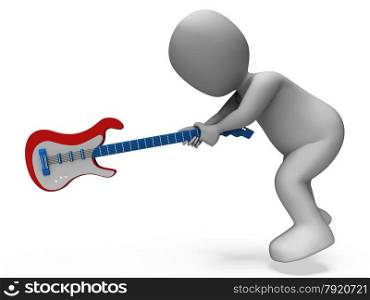 Angry Aggressive Guitarist Smashing Guitar Showing Rocker Rock Music
