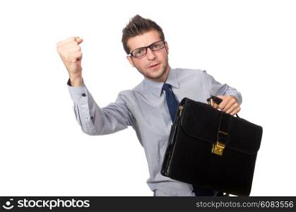 Angry businessman isolated on the white