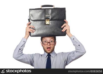 Angry businessman isolated on the white