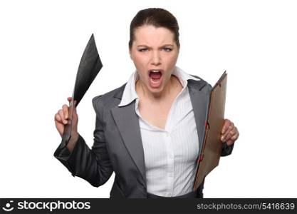 Angry businesswoman