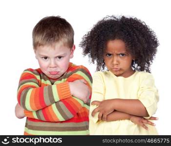 Angry children isolated on a white background