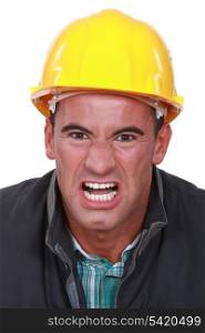 Angry construction worker