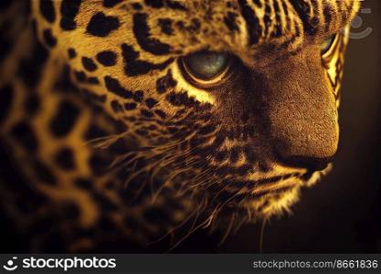 Angry , dangerous leopard portrait 3d illustrated