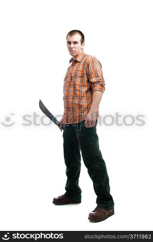 Angry man with a machete