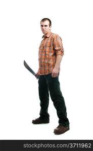Angry man with a machete