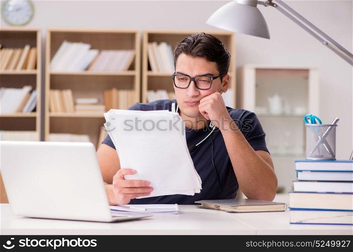Angry man with too much paperwork to do