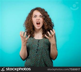 Angry screaming woman