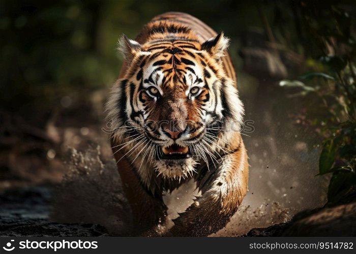 Angry tiger in the jungle