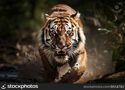 Angry tiger in the jungle