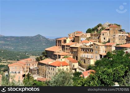 anicent corsican village in mountain