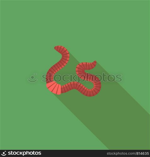 Animal Earth Red Worms for Fishing on Green Background.. Animal Earth Red Worms for Fishing on Green Background