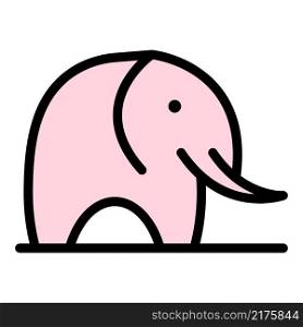 Animal elephant icon. Outline animal elephant vector icon color flat isolated. Animal elephant icon color outline vector