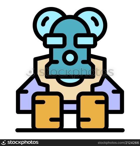 Animal robot icon. Outline animal robot vector icon color flat isolated. Animal robot icon color outline vector