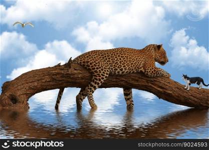 animals leopard feline cat nature