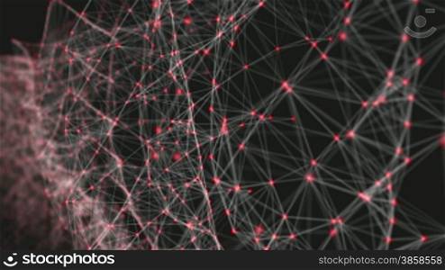 Animated abstract motion background with net structure, loop