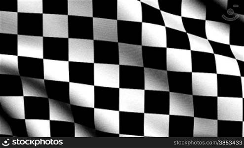Animated checker flag waving in the wind - Computeranimierte Zielflagge im Wind