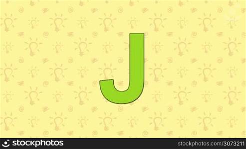 Animated English alphabet. Letter J and word Jackal.